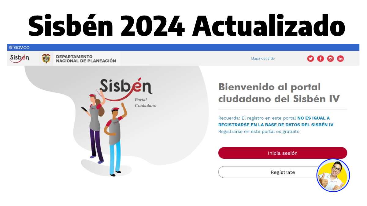Sisbén 2024 actualizado, capture de la plataforma sisben IV y logotipo de Wintor ABC